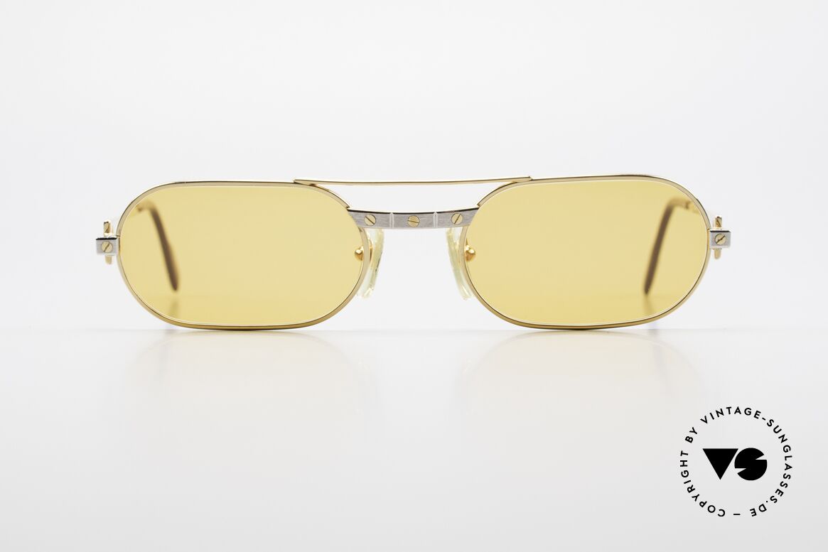 Cartier MUST Santos - S Elton John Sunglasses 1980s, precious LUXURY sunglasses: SMALL size 53-20, 130, Made for Men and Women