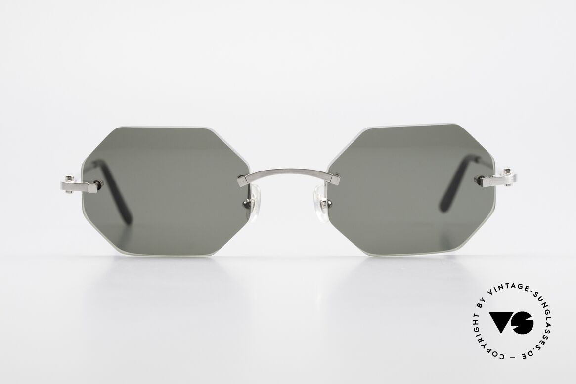 Cartier C-Decor Octag Octagonal Luxury Sunglasses, octagonal rimless CARTIER luxury shades from '99, Made for Men