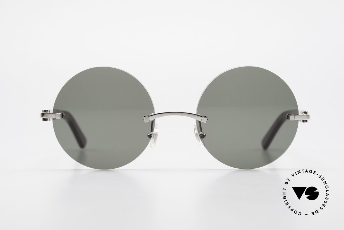 Cartier C-Decor Madison Small Round Luxury Shades, noble rimless CARTIER luxury sunglasses from 1999, Made for Men and Women