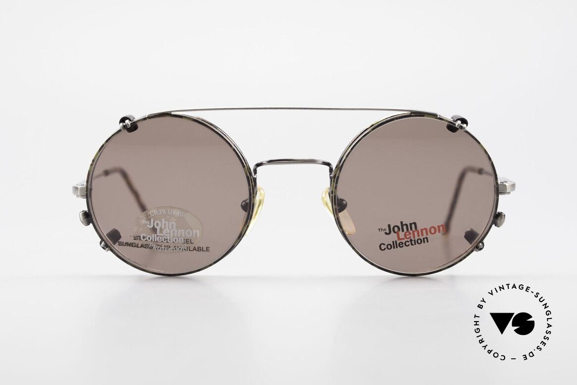 John Lennon - You Are Here Round Glasses With Clip On, original 'JOHN LENNON COLLECTION' sunglasses, Made for Men and Women