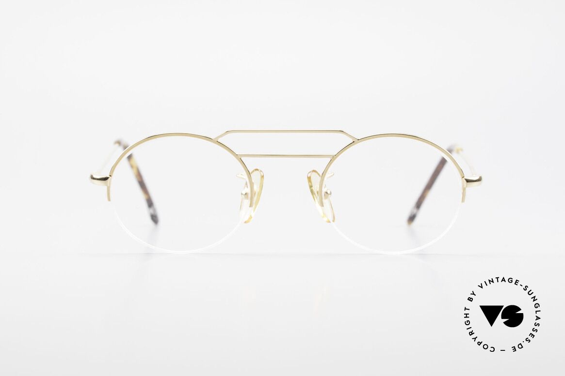 W Proksch's M5/7 90's Semi Rimless Gold-Plated, GOLD-plated Proksch's vintage glasses from 1994, Made for Men and Women