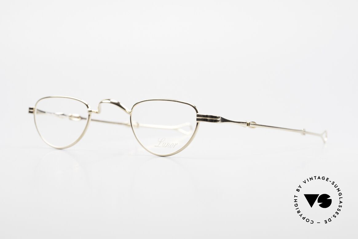 Lunor I 06 Telescopic Extendable Reading Glasses, 22ct GOLD-PLATED frame for ladies and gentlemen, Made for Men and Women