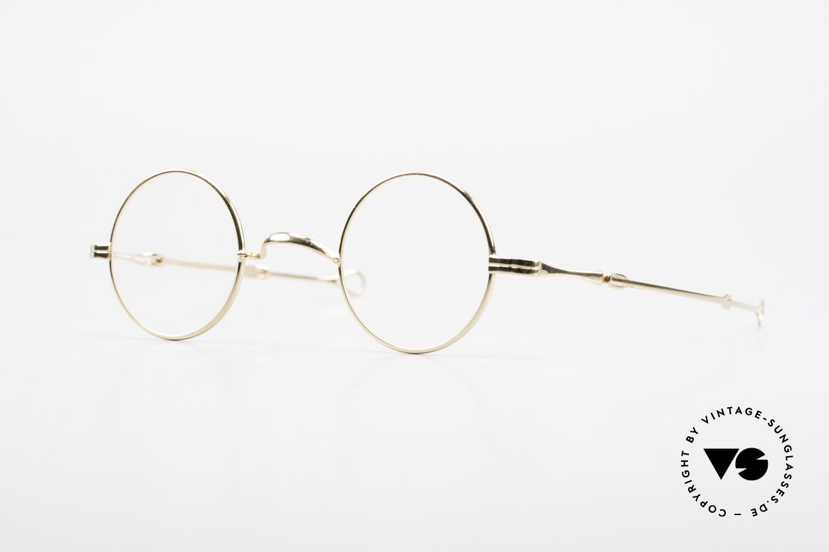 Lunor I 12 Telescopic Extendable Vintage Frame, vintage round Lunor frame with telescopic slide temple, Made for Men and Women