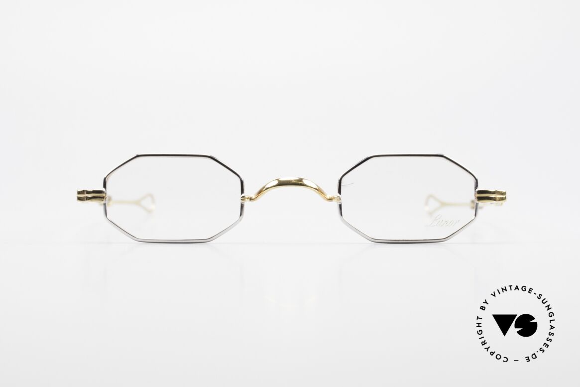 Lunor I 01 Telescopic Extendable Octagonal Frame, Lunor: shortcut for French "Lunette d'Or" (gold glasses), Made for Men and Women