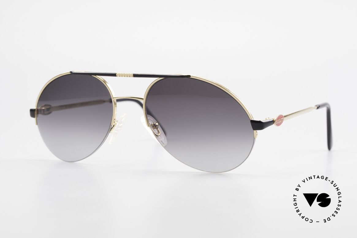 Bugatti 65789 Semi Rimless Vintage Shades, very elegant Bugatti vintage sunglasses for men, Made for Men