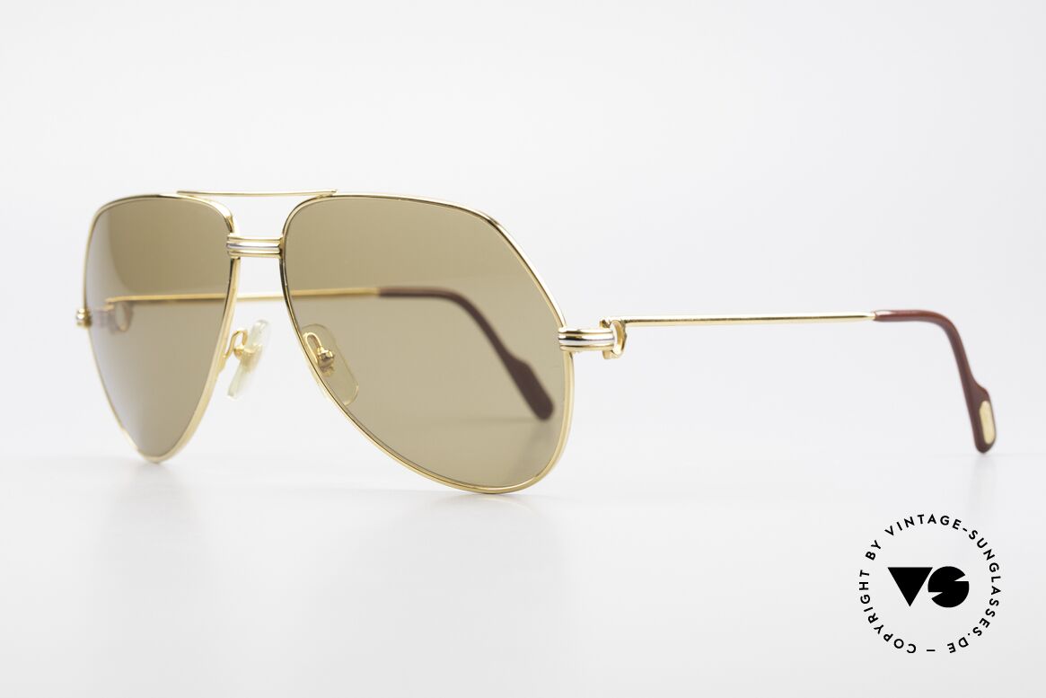 Cartier Vendome LC - L Original Cartier Mineral Lenses, 22ct gold-plated (with LC decor): LARGE size 62-14, 140, Made for Men