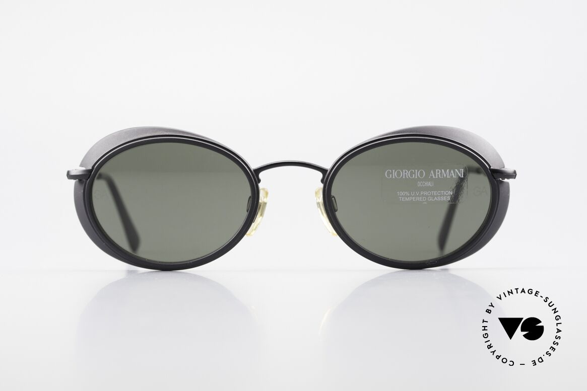 Giorgio Armani 666 Side Shields Frame Oval, 90's Armani designer sunglasses with small side shields, Made for Men and Women