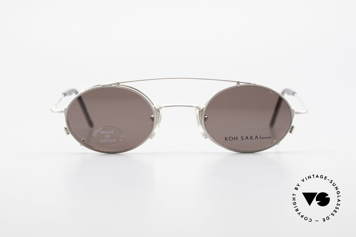 Koh Sakai KS9711 Small Oval Glasses Clip On, rare, vintage Koh Sakai glasses with clip-on from 1997, Made for Men and Women