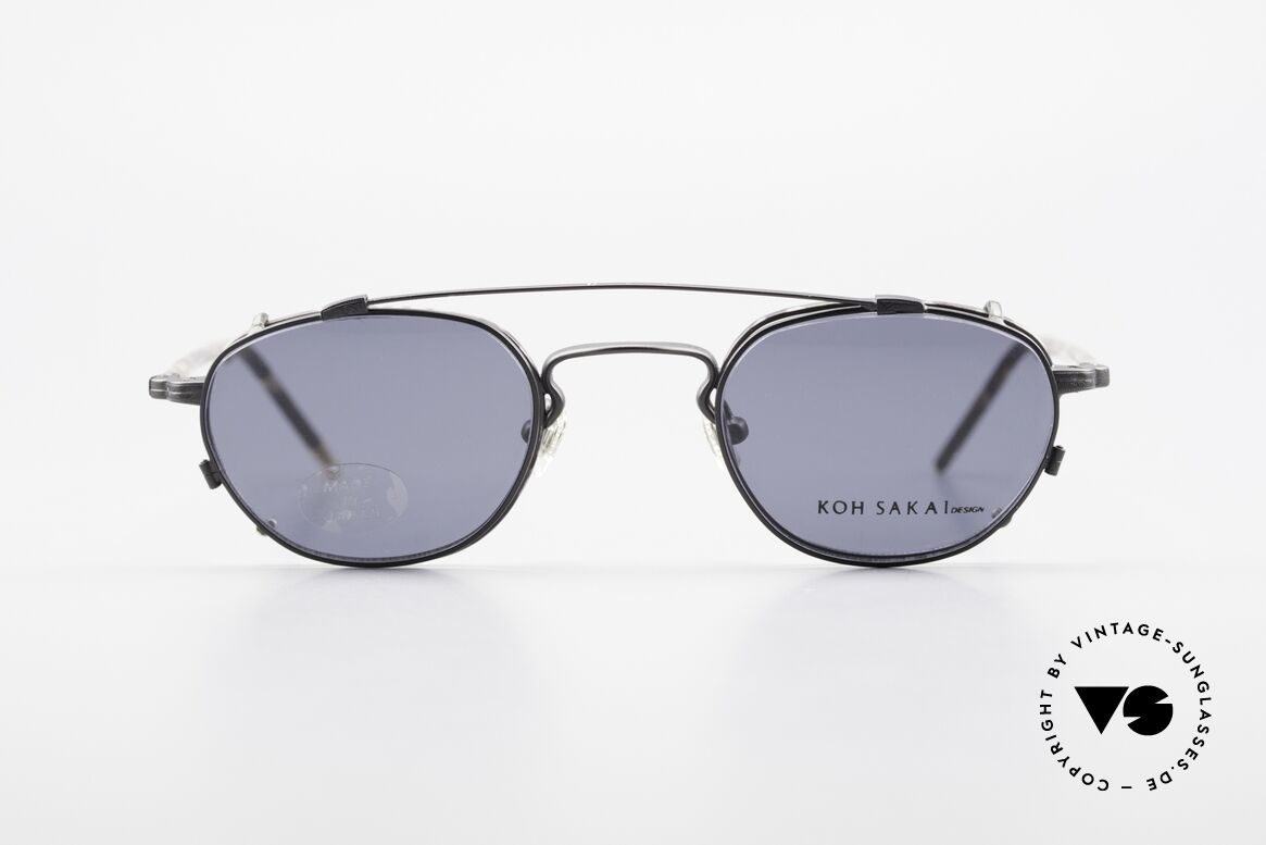 Koh Sakai KS9408 Small Eyeglasses With Clip On, rare, vintage Koh Sakai glasses with clip-on from 1997, Made for Men and Women