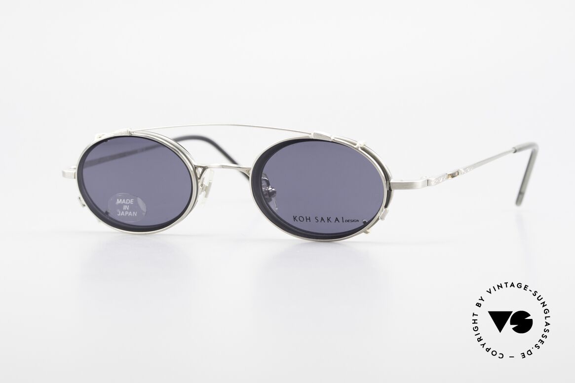 Koh Sakai KS9831 Oval 90's Frame Made in Japan, rare, vintage Koh Sakai glasses with clip-on from 1997, Made for Men