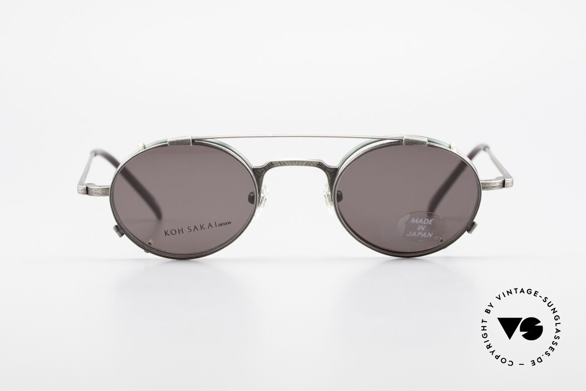 Koh Sakai KS9301 90s Oliver Peoples Eyevan Style, rare, vintage Koh Sakai glasses with clip-on from 1997, Made for Men