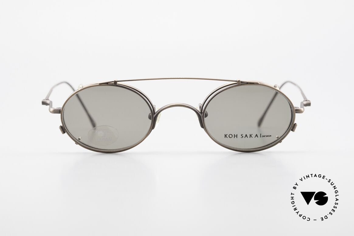 Koh Sakai KS9541 Oval Eyeglasses With Clip On, rare, vintage Koh Sakai glasses with clip-on from 1997, Made for Men and Women