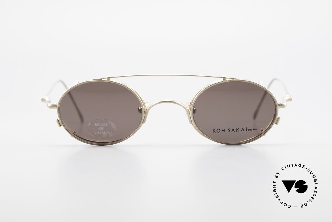 Koh Sakai KS9541 90s Oval Frame Made in Japan, rare, vintage Koh Sakai glasses with clip-on from 1997, Made for Men and Women