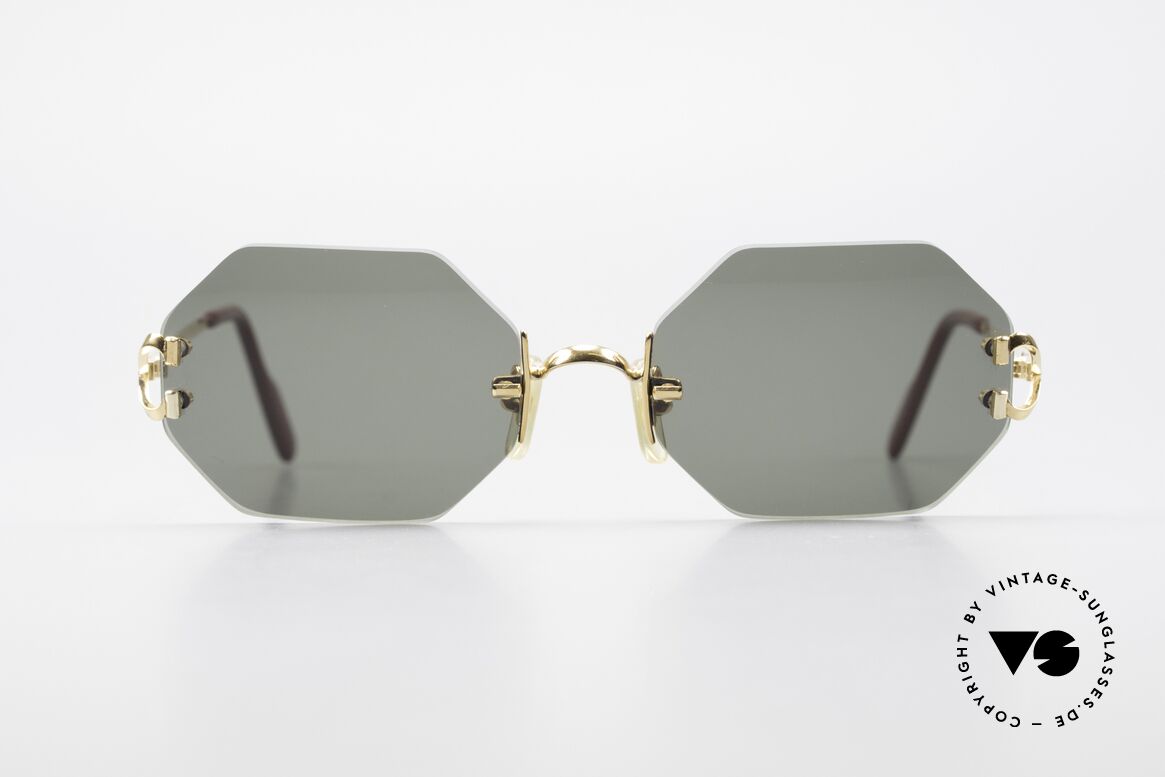 Cartier Rimless Octag - M Octagonal Luxury Sunglasses, octagonal rimless CARTIER luxury shades from '97, Made for Men and Women