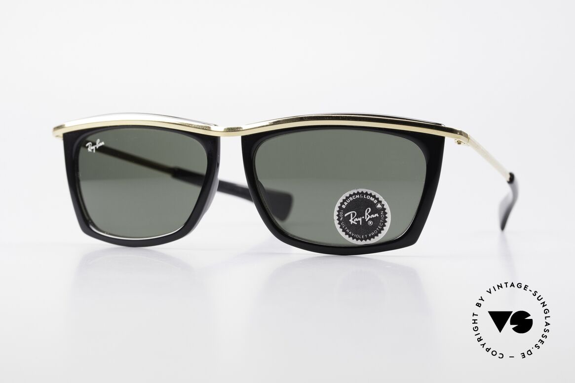 Ray Ban Olympian II Sunglasses Square 1980's, unisex model of the Ray Ban Olympian Collection, Made for Men and Women