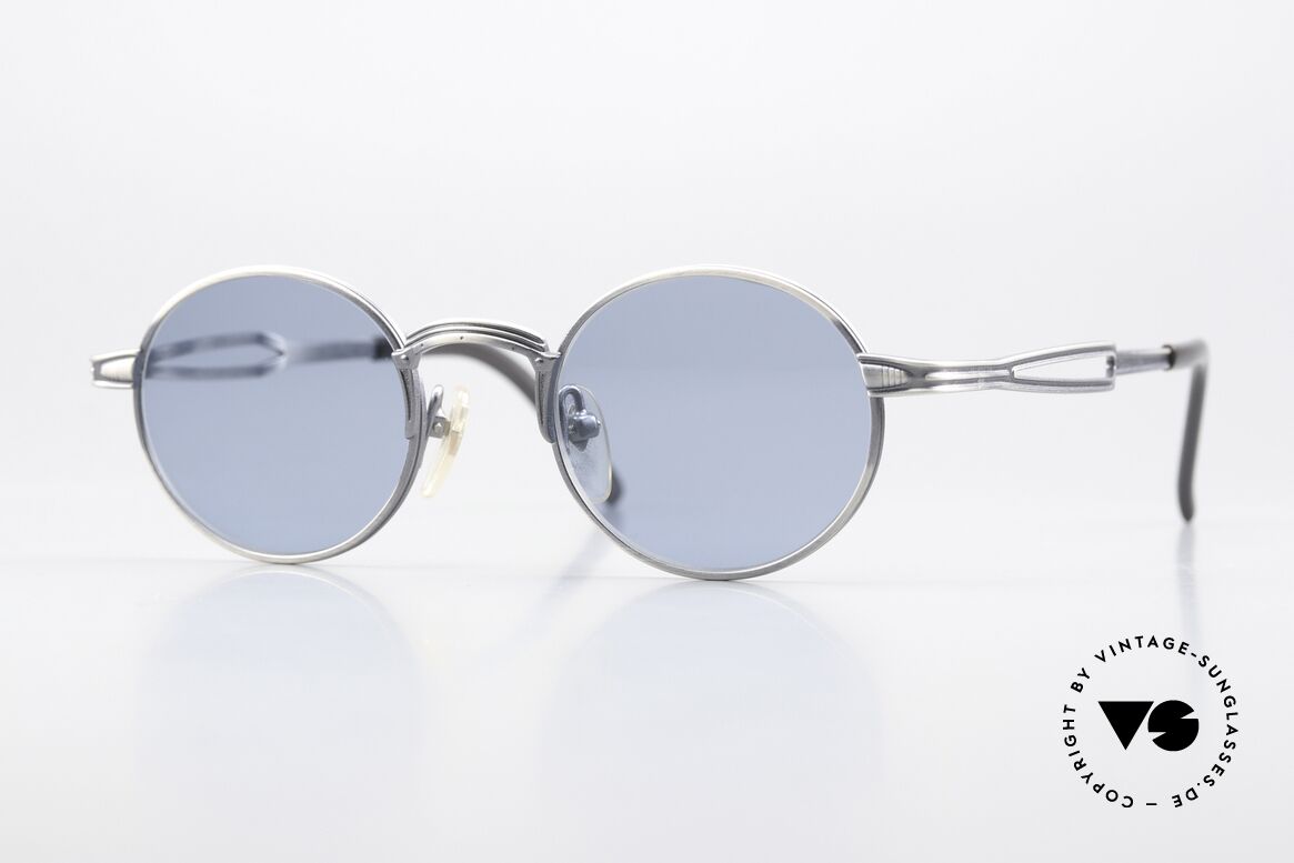 Jean Paul Gaultier 55-7107 Small Round Vintage Shades, 'metallic smoke silver' frame in SMALL size 44-20!, Made for Men and Women