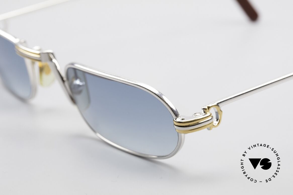 Cartier Demi Lune LC Platinum Reading Frame 1987, 2nd hand model in mint condition; incl. a case by CHANEL, Made for Men
