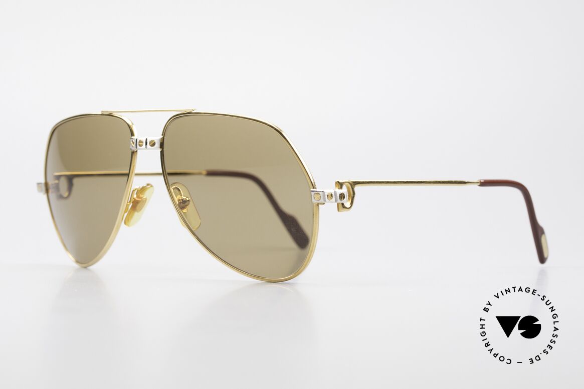 Cartier Vendome Santos - M 80's James Bond Sunglasses, Santos Decor (with 3 screws): MEDIUM size 59-14, 130, Made for Men and Women