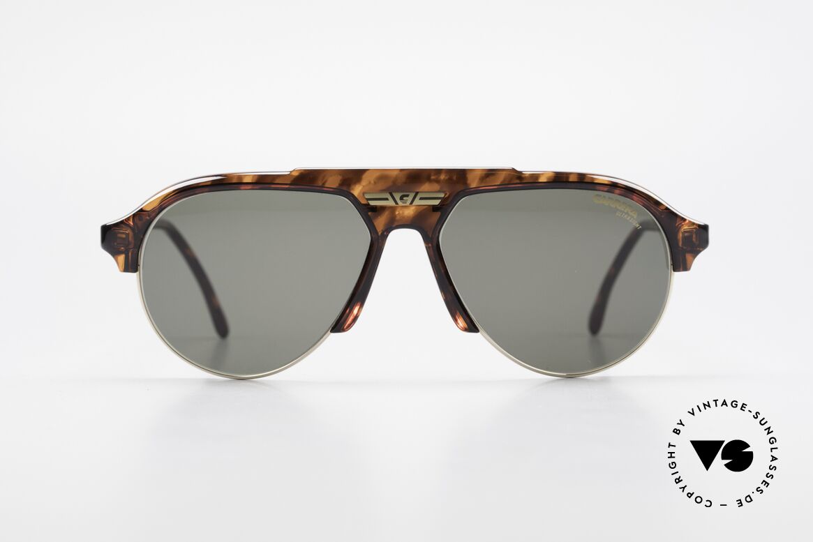 Carrera 5433 Aviator Sunglasses Men 90's, tortoise frame + golden metal rings & CARRERA logo, Made for Men