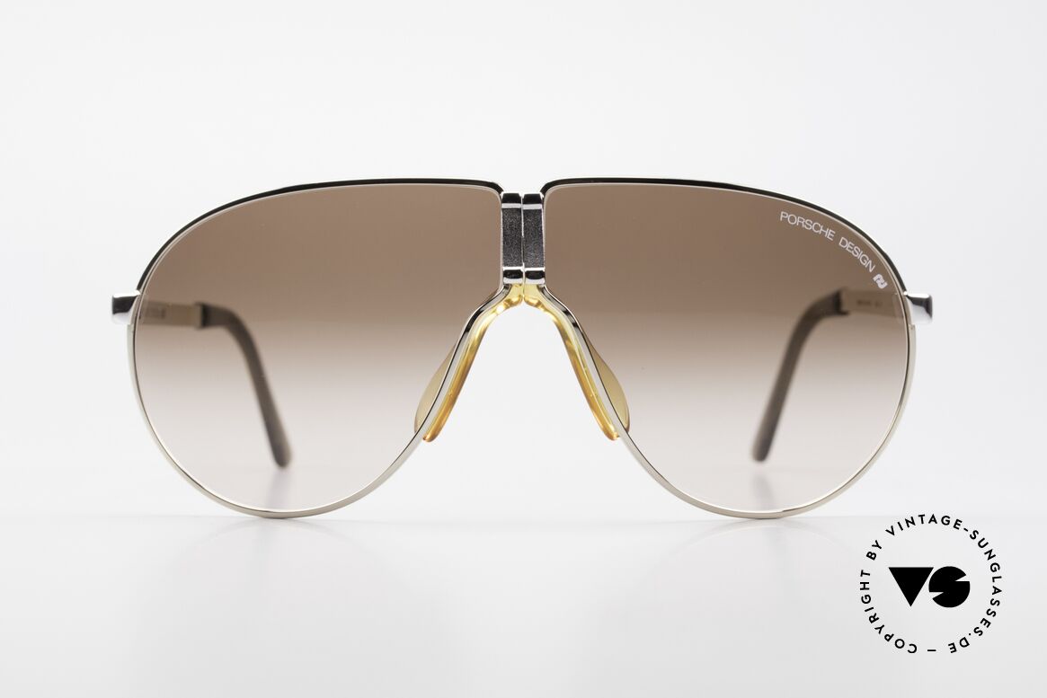 Porsche 5622 Rare 80's Folding Sunglasses, bicolor foldable frame + brown-gradient lenses; a classic, Made for Men
