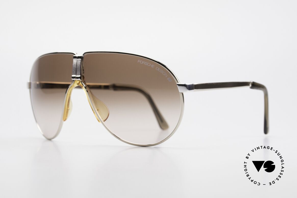 Porsche 5622 Rare 80's Folding Sunglasses, bicolor = gold AND silver = a real synonym of 80’s fashion, Made for Men
