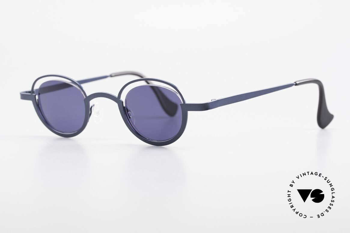 Theo Belgium Dozy Slim Crazy 90's Unisex Sunglasses, lenses are fixed with a nylor thread (truly unique!), Made for Men and Women