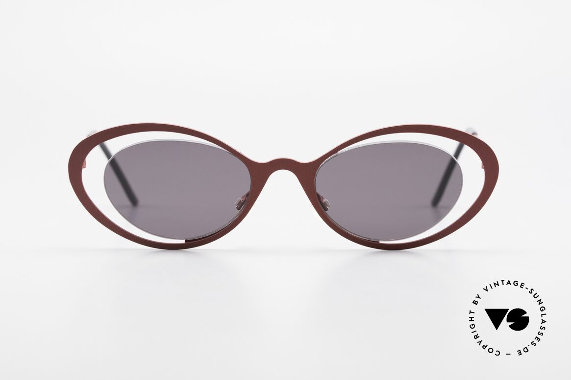 Theo Belgium LuLu Rimless Cateye Shades 90's, fancy model: "rimless" & "rimmed" at the same time, Made for Women