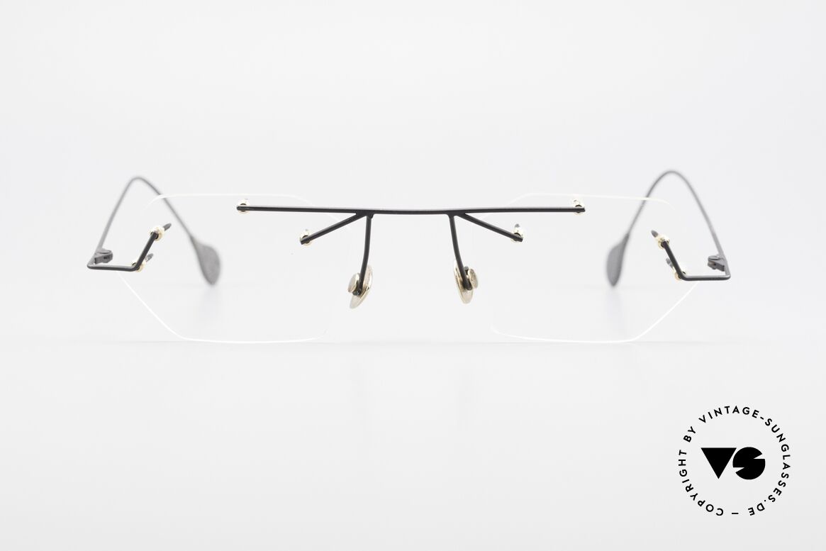 Paul Chiol 1998 Artful Rimless Eyeglasses 90's, vintage 90's Paul Chiol designer eyeglass-frame, Made for Men and Women
