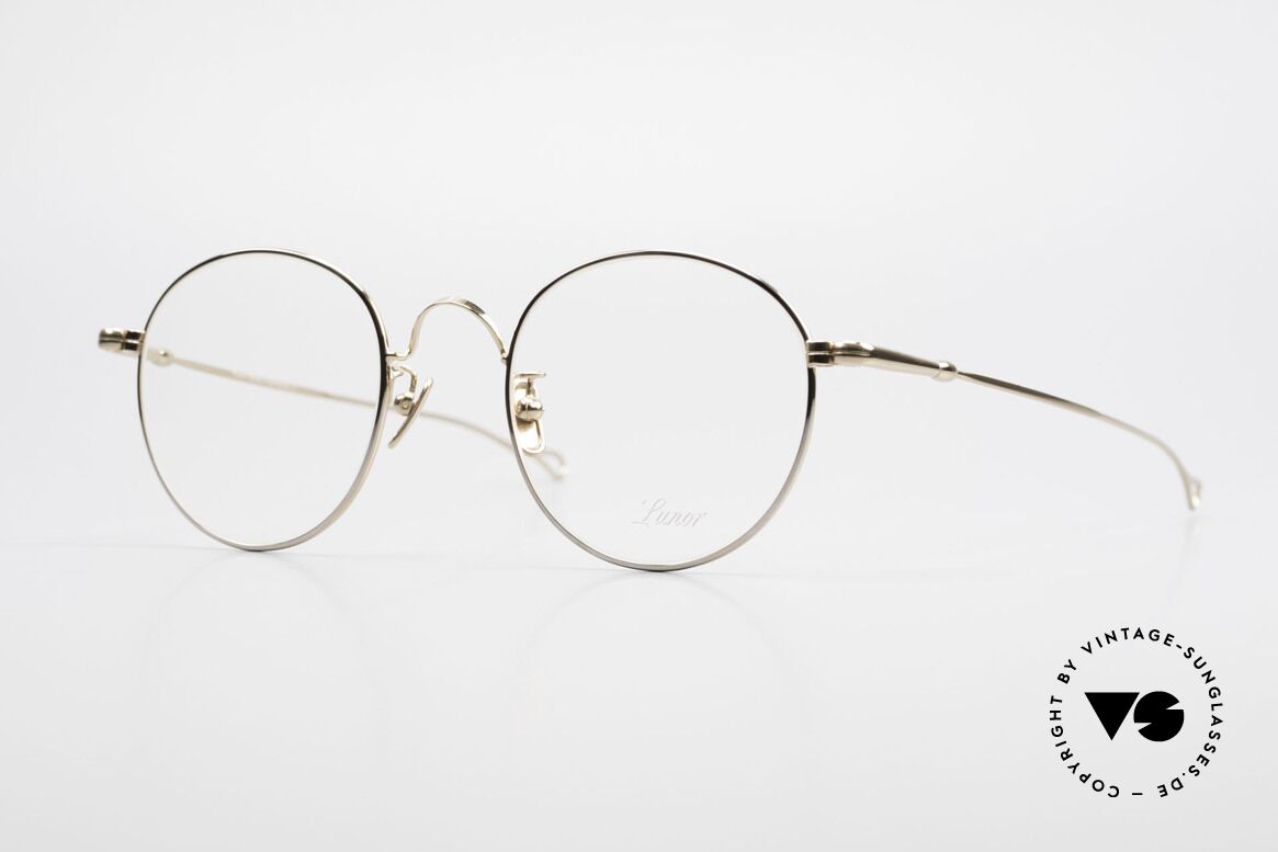 Lunor V 111 Men's Panto Frame Gold Plated, LUNOR: honest craftsmanship with attention to details, Made for Men