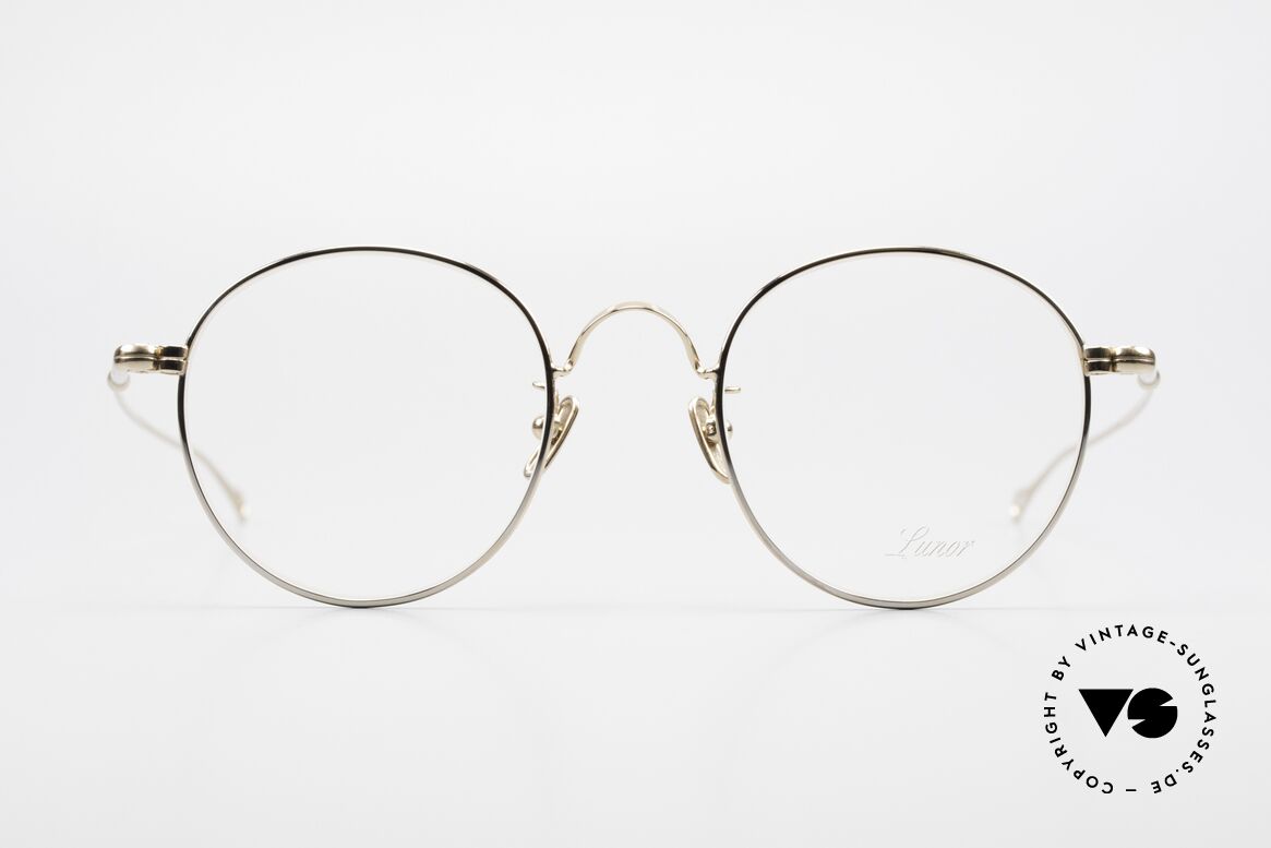 Lunor V 111 Men's Panto Frame Gold Plated, without ostentatious logos (but in a timeless elegance), Made for Men