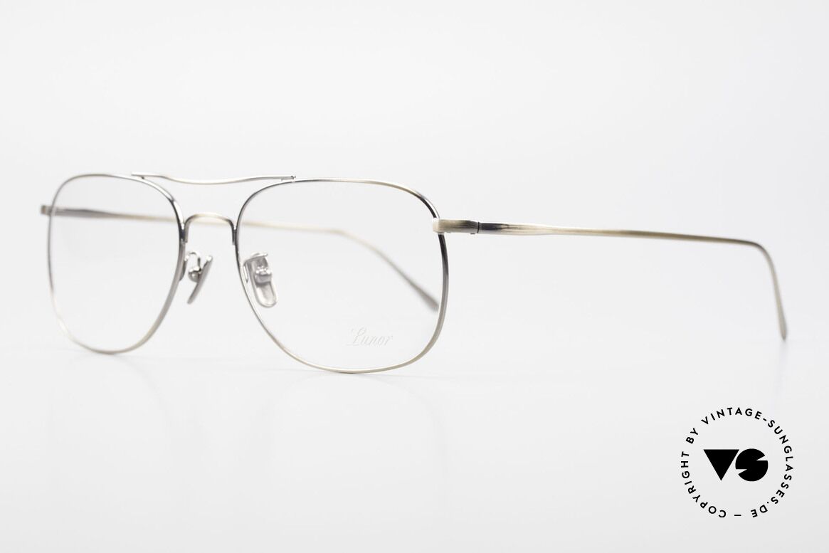 Lunor Aviator II P4 AG Classy Men's Eyeglass-Frame, model Aviator II P4 AG = Antique Gold, size 53/17, 145, Made for Men