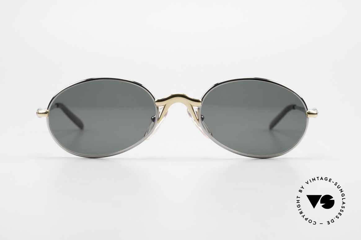 Bugatti 22126 Rare Oval 90's Vintage Shades, classic bicolored frame finish: silver and gold-plated, Made for Men