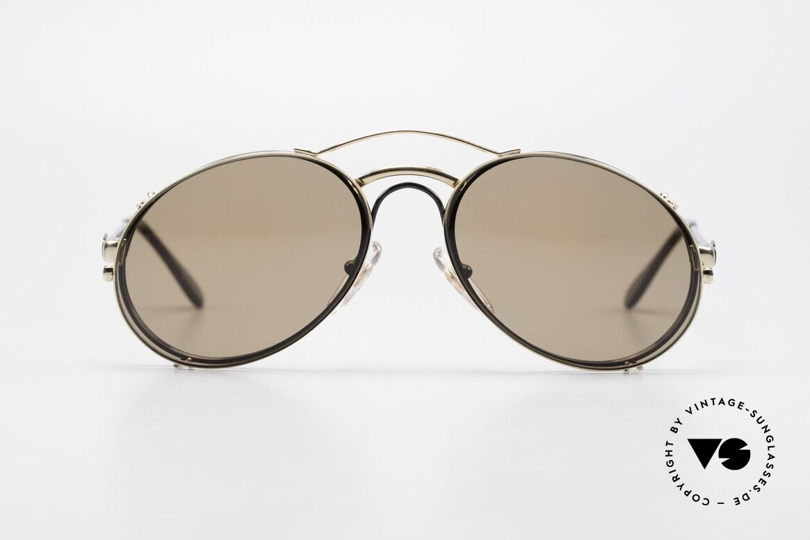 Bugatti 03326 Men's 80's Eyeglasses Clip On, classic vintage Bugatti sunglasses from approx. 1989, Made for Men