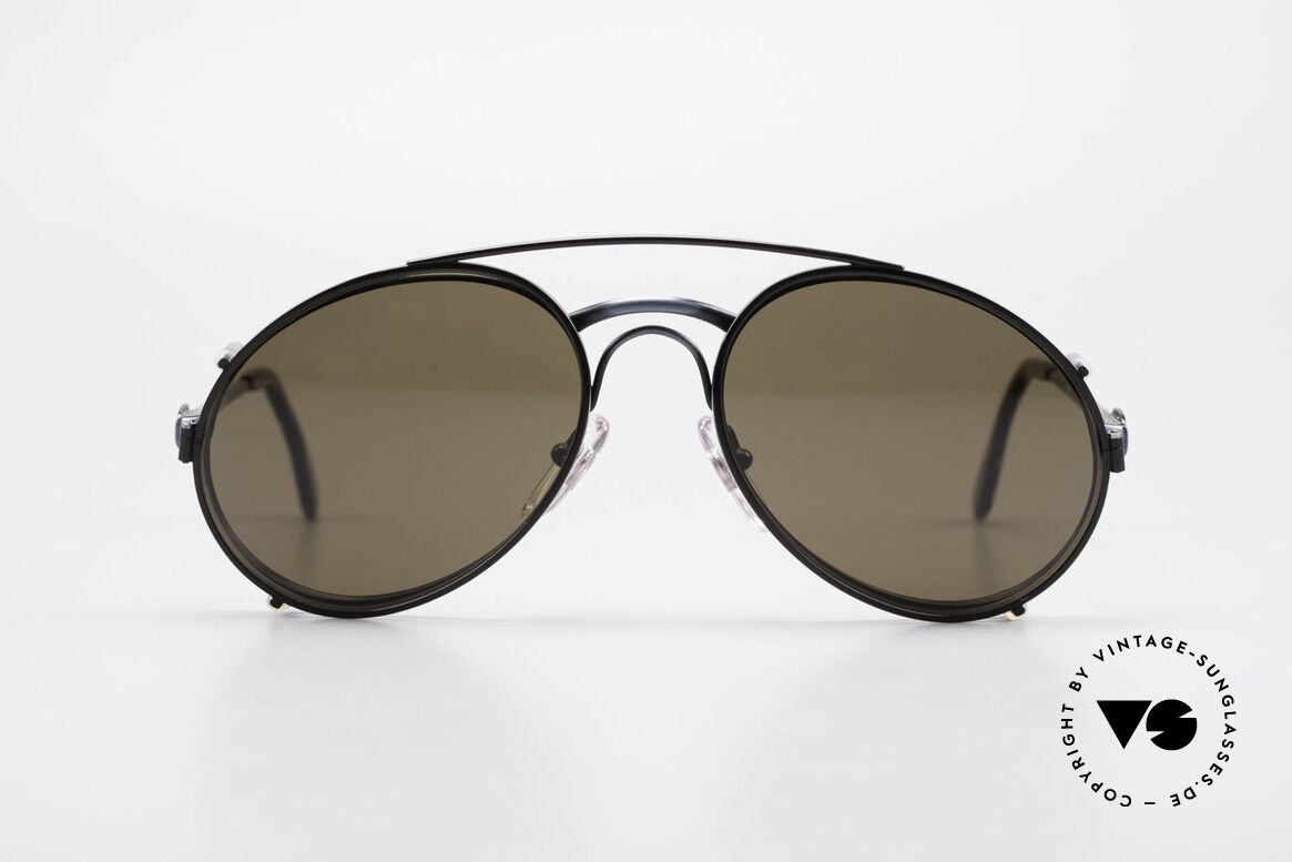 Bugatti 03328 Men's 80's Sunglasses Clip On, classic vintage Bugatti sunglasses from approx. 1989, Made for Men