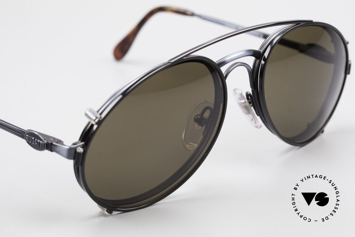 Bugatti 03328 Men's 80's Sunglasses Clip On, NO RETRO fashion, but an authentic old 80's original, Made for Men