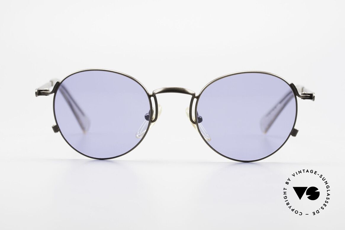 Jean Paul Gaultier 57-1171 90's Designer Sunglasses JPG, unique frame finish (in a kind of 'taupe' metallic), Made for Men and Women