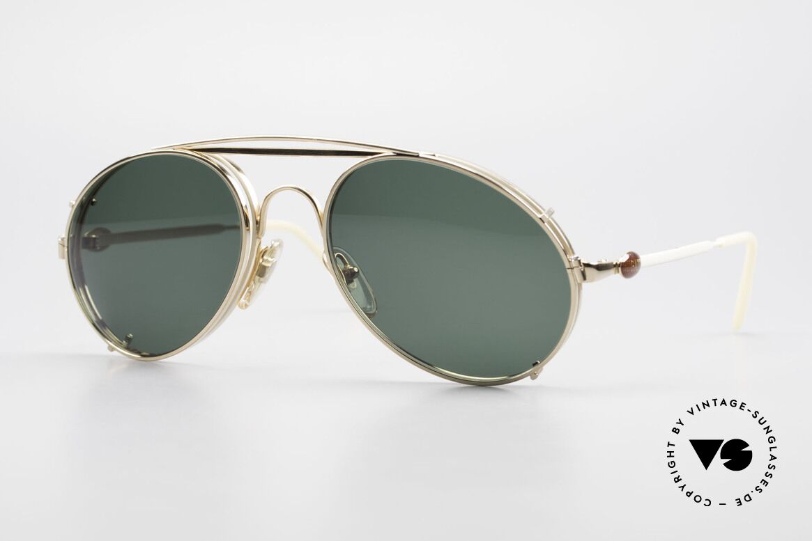 Bugatti 65987 Gold Plated Frame Clip On, rare VINTAGE Bugatti 80's luxury sunglasses, Made for Men