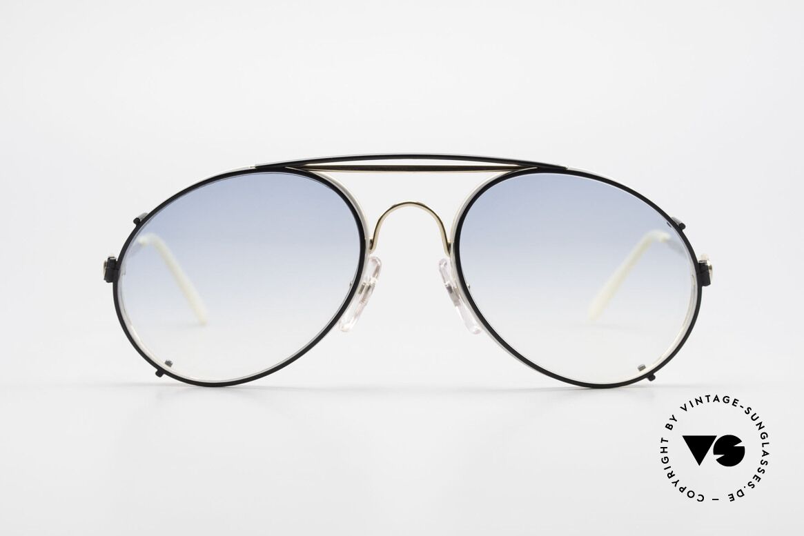 Bugatti 65987 Vintage Frame With Clip On, legendary vintage BUGATTI 'tear drop' design, Made for Men