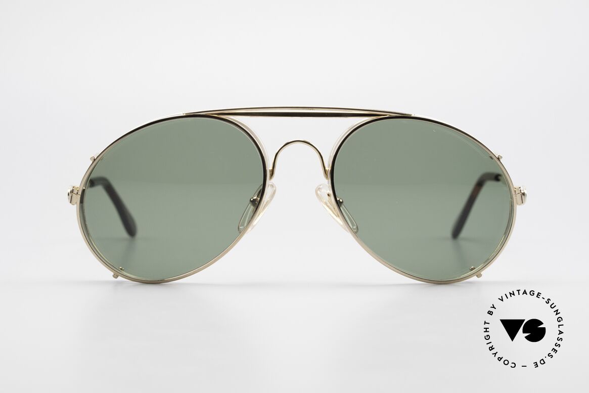 Bugatti 65987 80's Vintage Frame Clip On, legendary vintage BUGATTI 'tear drop' design, Made for Men
