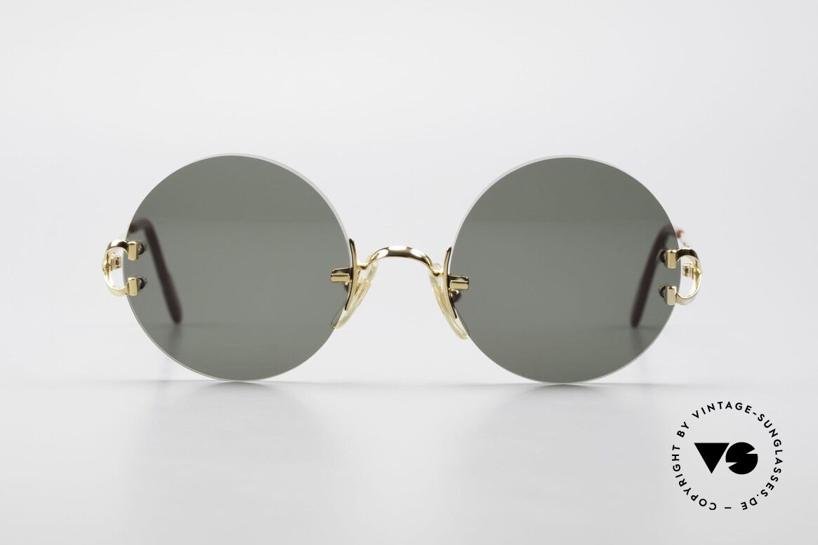 Cartier Madison Round Luxury Sunglasses 90's, precious round designer shades; 22ct GOLD-PLATED, Made for Men and Women