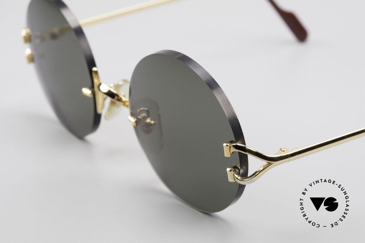 Cartier Madison Round Luxury Sunglasses 90's, with new CR39 UV400 lenses in gray-green G15 color, Made for Men and Women