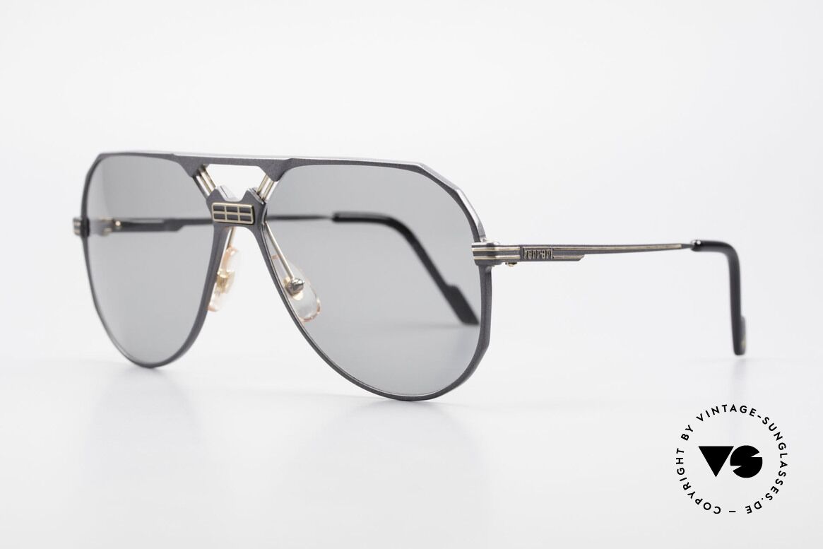 Ferrari F23/S 90's Aviator Sports Sunglasses, noble frame design (hybrid between sport & chic), Made for Men