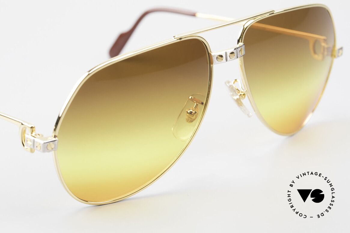 Cartier Vendome Santos - M One Of A Kind 80's Collectible, with fancy tricolored sun lenses (typically 80's fashion), Made for Men and Women