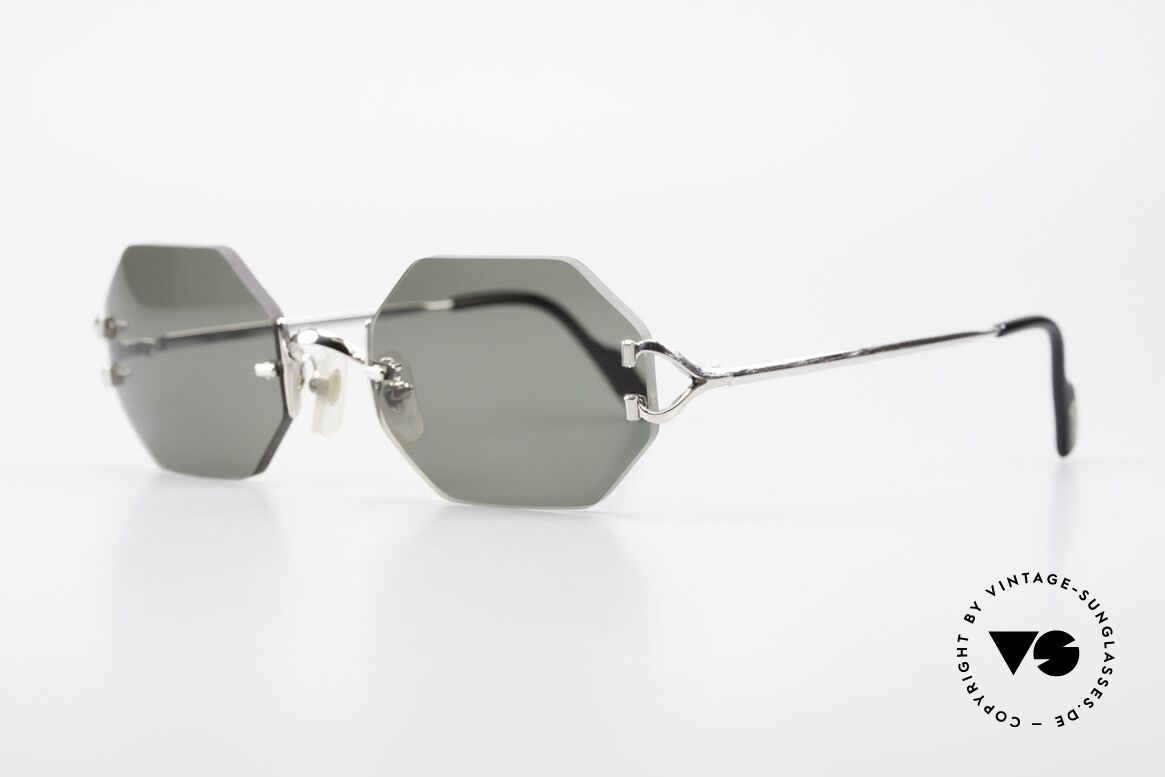 Cartier Rimless Octag - M Octagonal Luxury Sunglasses, customized by our optician; M to L size (137mm)!, Made for Men and Women