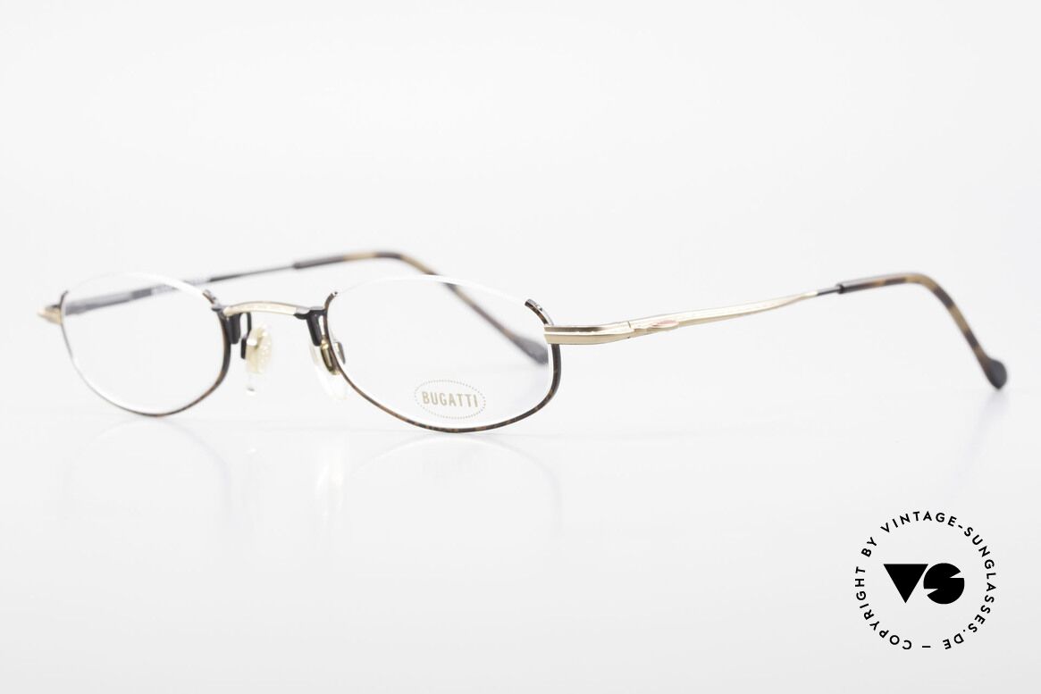 Bugatti 23687 High-Tech Men's Reading Frame, noble finish in chestnut-brown / black & dull gold, Made for Men