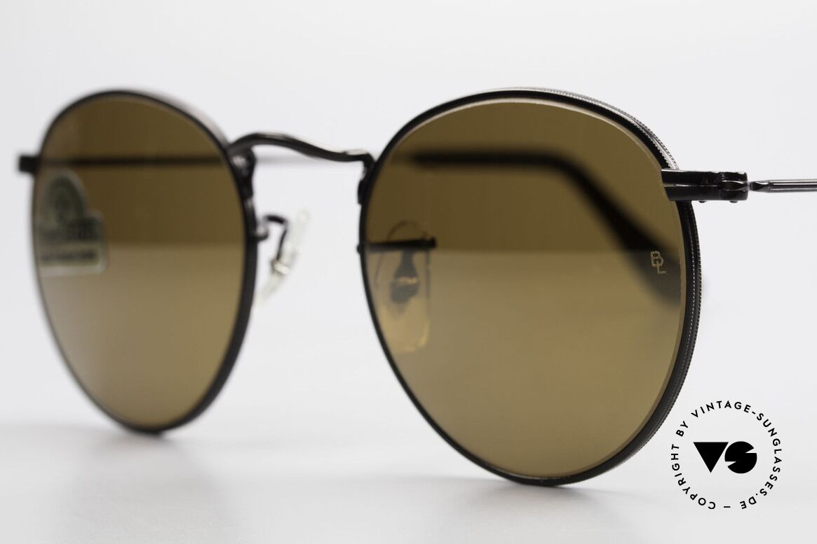 Ray Ban Round Metal 47 Small Round Diamond Hard, unworn Bausch&Lomb sunglasses + old Ray-Ban case, Made for Men and Women