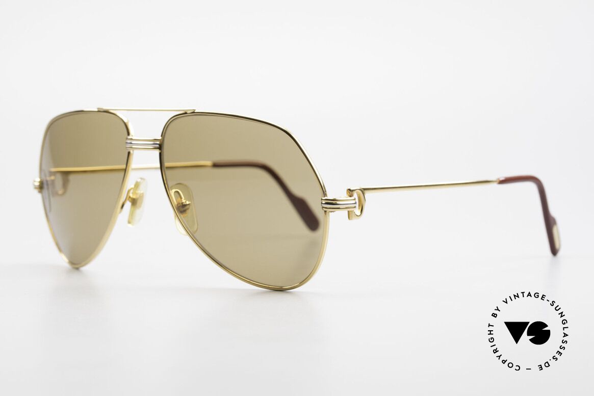 Cartier Vendome LC - M Mystic Cartier Mineral Lenses, 22ct gold-plated (with LC decor) in Medium size 59-14, Made for Men