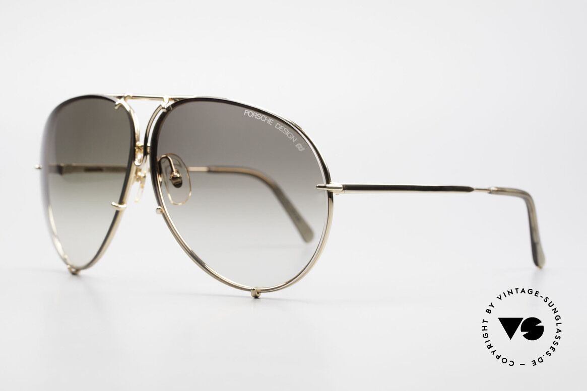 Porsche 5621 XL Golden Aviator Sunglasses, the legend with interchangeable lenses; true vintage, Made for Men
