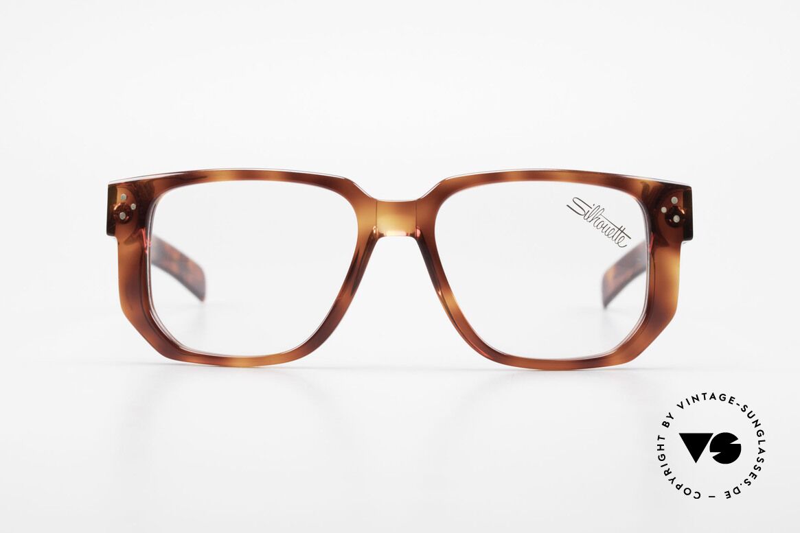 Silhouette M2097 1980's Old School Eyeglasses, beamy frame outline and dimensions; monolithic, Made for Men