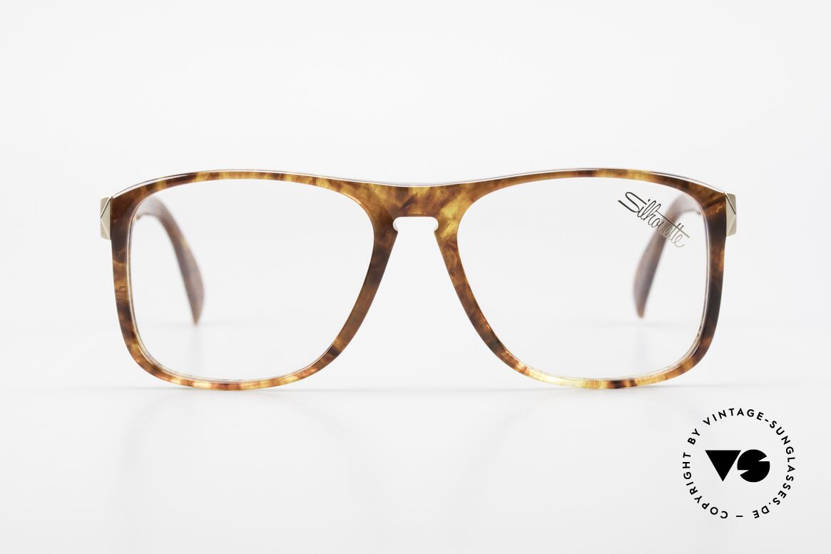 Silhouette M2086 Old 80's Frame Amber Optic, massive 'Old School' Silhouette vintage glasses, Made for Men